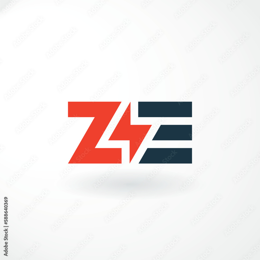 Vector Logo - Lettermark Z and E - Abstract Style Logo Vector Logo - Lettermark Z and E - Abstract Style Logo