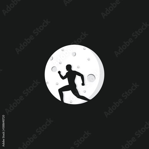 The logo design is combination the running man and moon