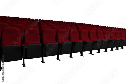 Digitally generated image of empty theater chairs