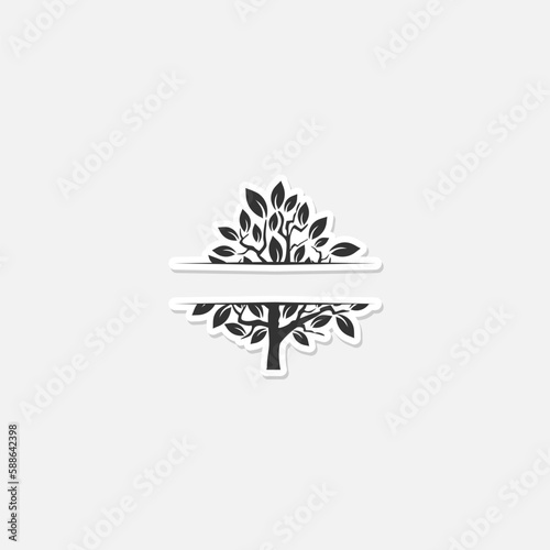 Tree logo icon sticker isolated on white