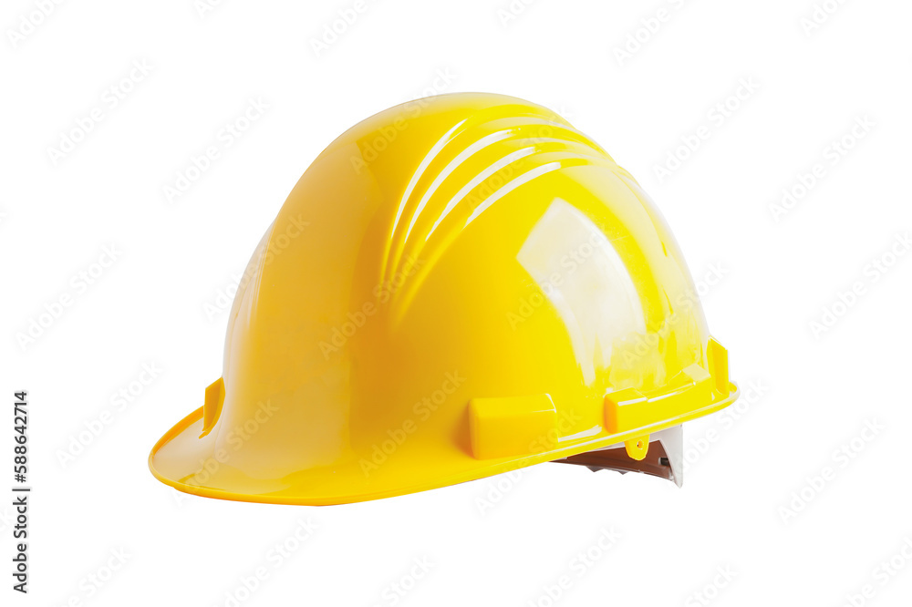 Yellow helmet isolated on white background with clipping path, protect to safety for engineer in construction site. Yellow helmet isolated on white background with clipping path, protect to safety for engineer in construction site.