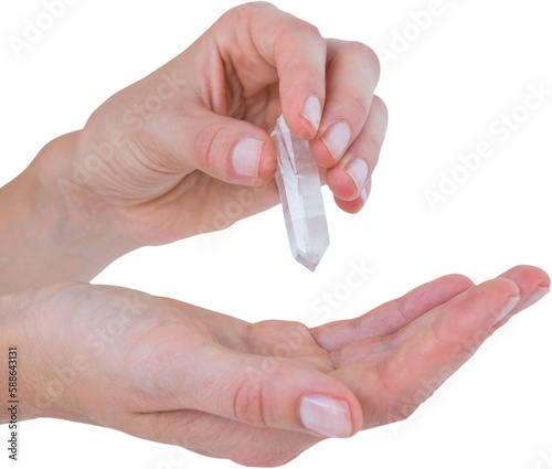 Woman holding precious gem