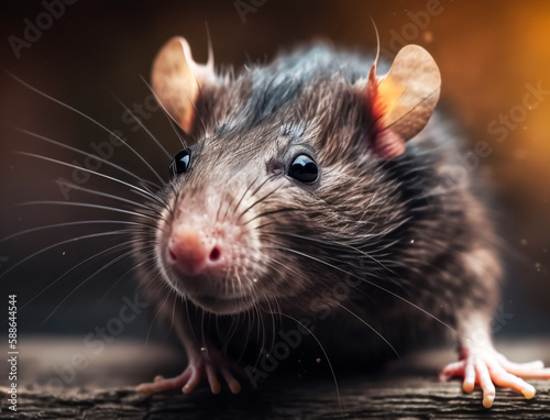 Portrait close up rat - Generative AI 