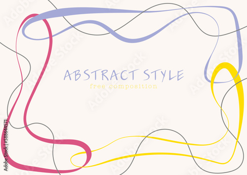 Abstract background with deformed shape and sinuous lines. Simple color composition. Template for posters, posters, banners, covers
