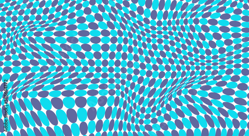 The layout of a geometric deformed pattern with circles of different sizes. Template for banner, poster, postcard and corporate design. The idea of interior and decorative creativity. Simple design