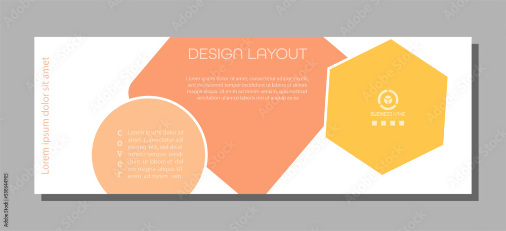 Layout for the cover of a book, brochure, booklet or catalog with simple geometric elements. Poster, banner and creative interior template