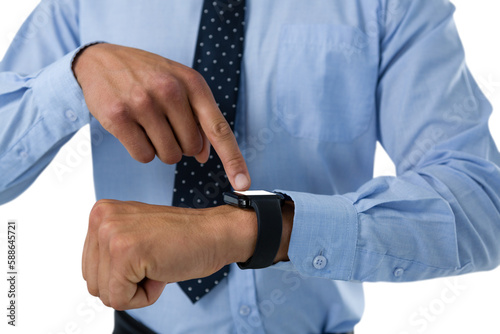 Close-up of businessman using smartwatch © vectorfusionart