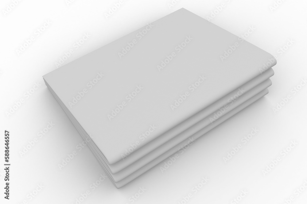 Computer graphic image of blank paper stack Computer graphic image of blank paper stack