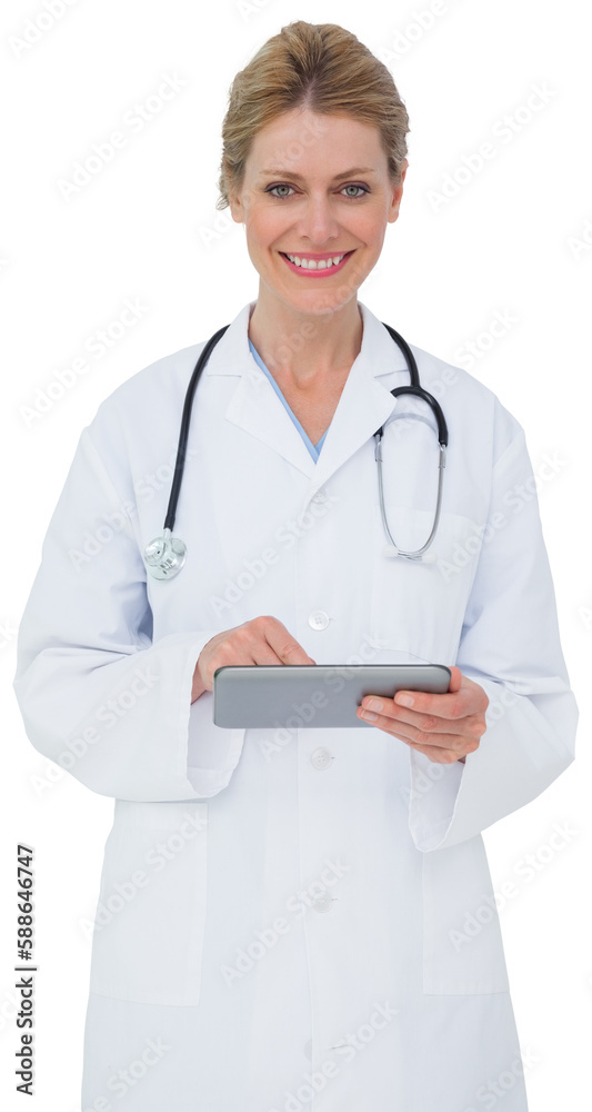 Blonde doctor using tablet pc Blonde doctor using tablet pc