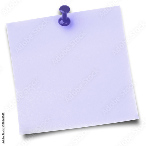 Purple sticky note with thumbtack