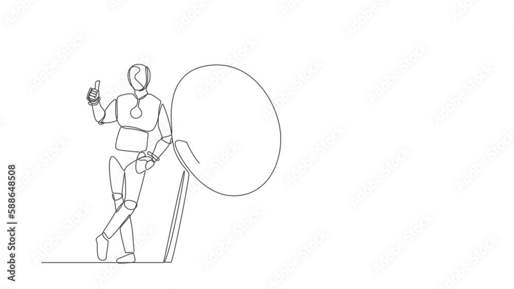 Vidéo Stock Animated self drawing of continuous one line draw robot ...