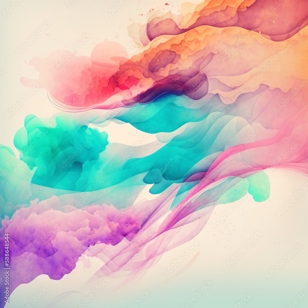 A beautiful abstract watercolor background of dreamlike motion of multi-colored.