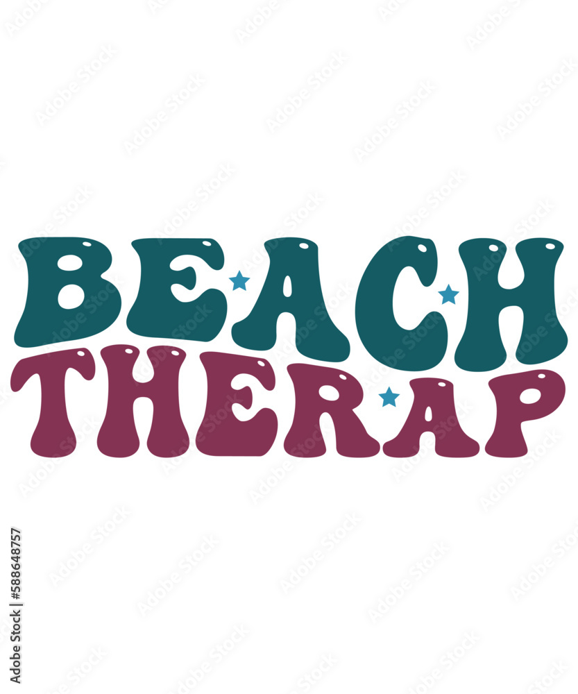 Retro Beach T-shirt Design, Wavy Vector Retro Beach T-shirt Design, Wavy Vector