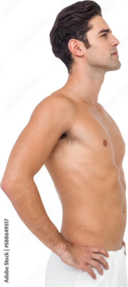 Handsome young man with hands on hip Handsome young man with hands on hip