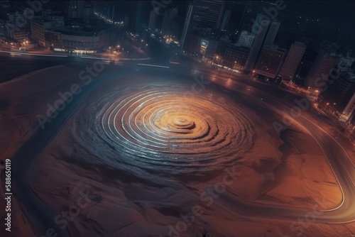 Atlantis, The Richat Structure, Eye of the Sahara. Generative AI.