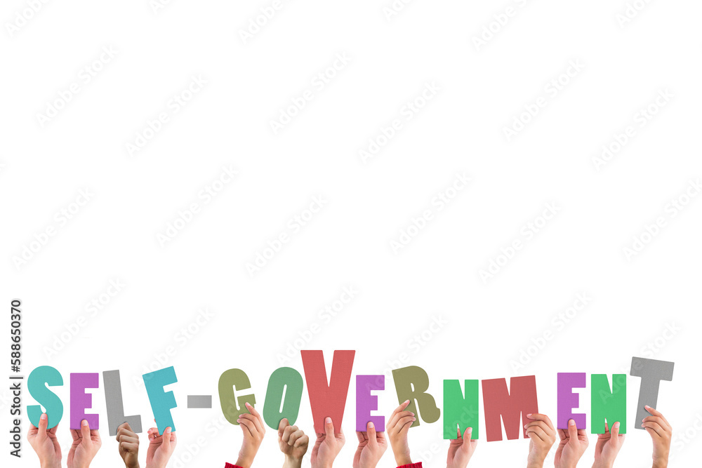 Hands holding up self government