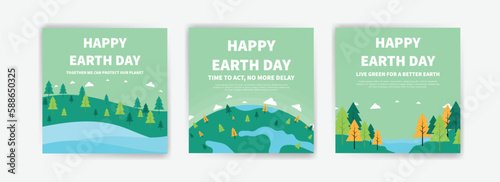 Earth day vector design. Vector template for cards, posters, banners and flyers