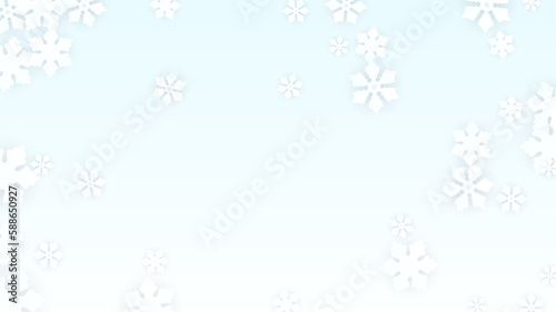 Christmas  Vector Background with Falling Snowflakes. Isolated on Red Background. Realistic Snow Sparkle Pattern. Snowfall Overlay Print. Winter Sky. Papercut Snowflakes.