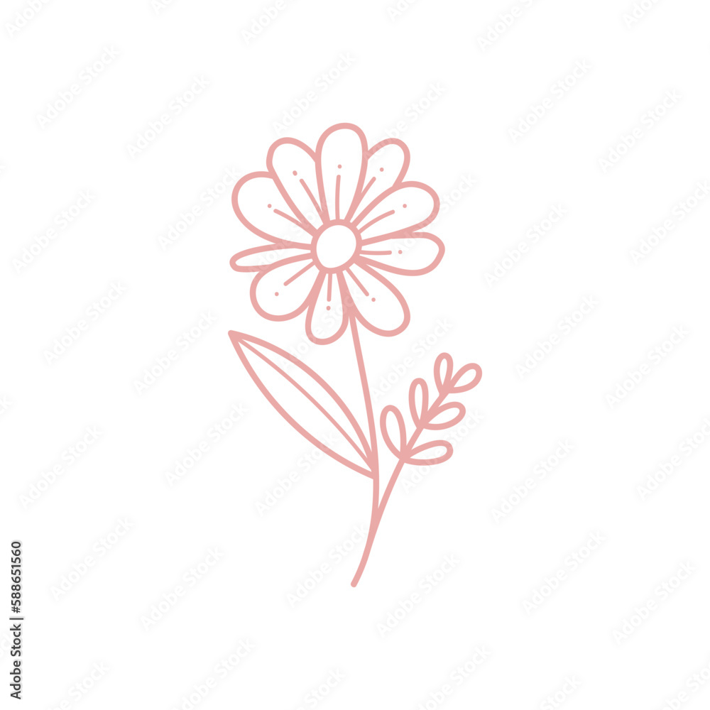 Obraz premium Hand Drawn Plant Outline Doodle Icon