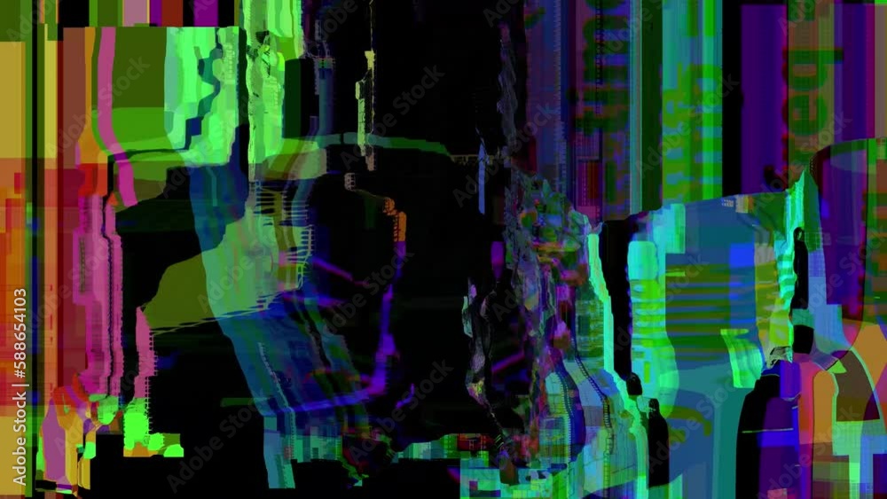 Vertical FX TV Glitch Damage Transitions Overlay Pack