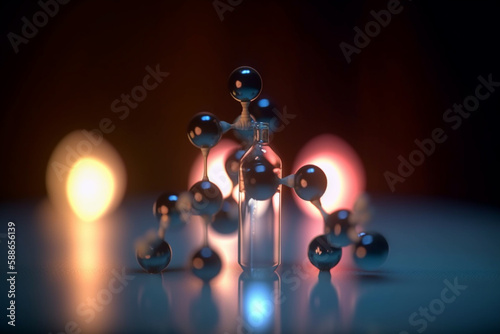 Colorful 3D Illustration depicting Molecular Level Oxygen Reduction Process photo