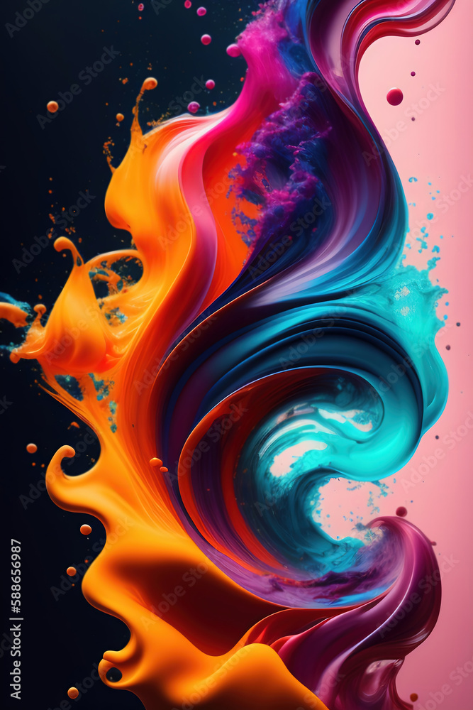 A colorful energetic blast. Abstract shape