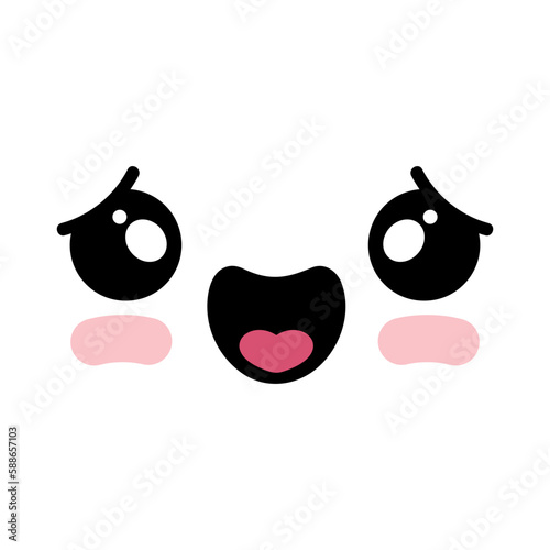 Fototapeta Naklejka Na Ścianę i Meble -  Cute Emoticon Face Doodle