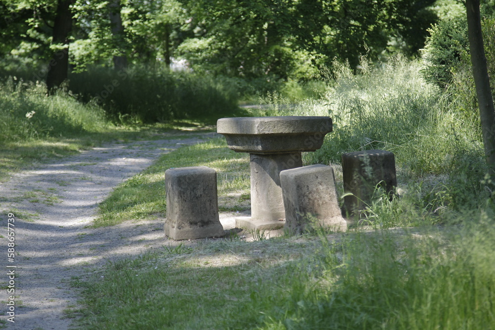 stone table and chairs in the garden stone table and chairs in the garden