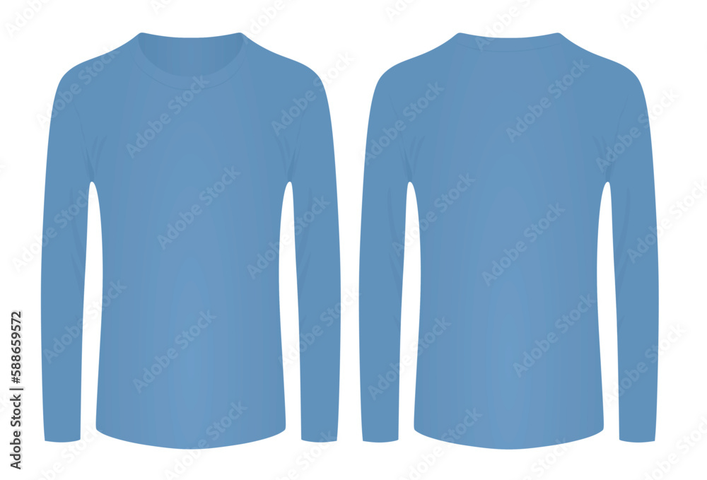 Blue tee long sleeve t shirt. vector Blue tee long sleeve t shirt. vector