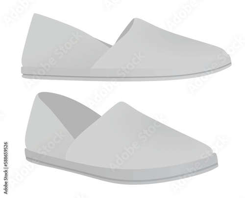 Grey  loafer shoes. vector illustration