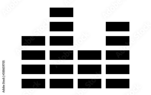 イコライザーのアイコン、シンプル・モノクロ