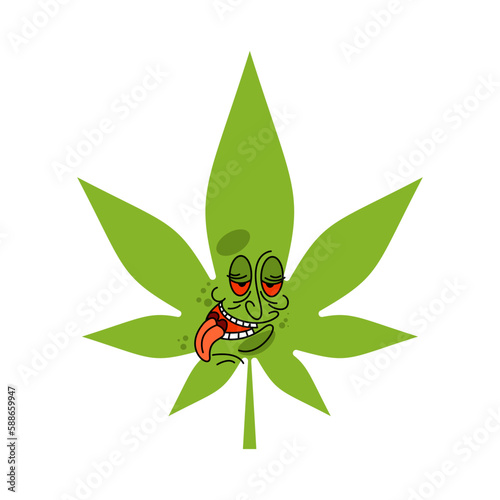 Marijuana leaf cartoon isolated. cannabis leaf