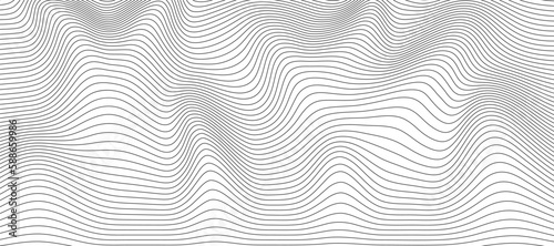 Abstract wavy 3d mesh on a white background. Geometric dynamic wave. 3D technology wireframe. Vector illustration.