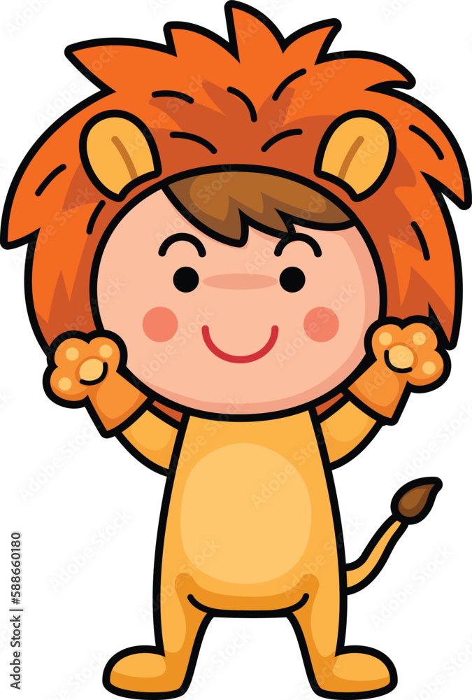 Fototapeta premium Leo sign zodiac vector illustration of the children
