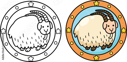 Capricorn sign zodiac vector illustration