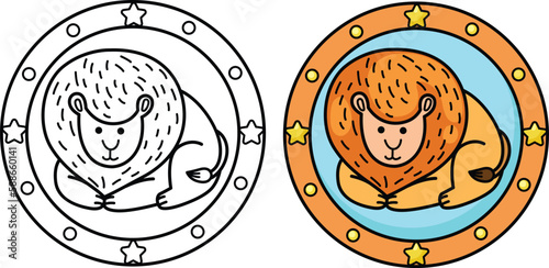 Leo sign zodiac vector illustration