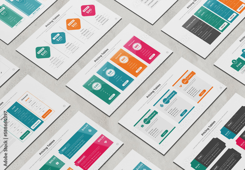 Pricing Infographic Presentation Template Stock Template | Adobe Stock