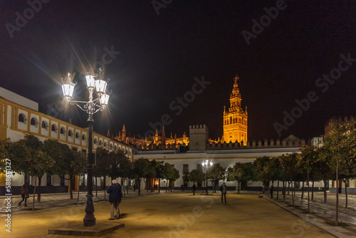 Seville Cathedral is the third largest church in the world and one of the beautiful examples of Gothic and baroque architectural styles and  Giralda the bell tower of  is 104.1 meters high  © Aytug Bayer