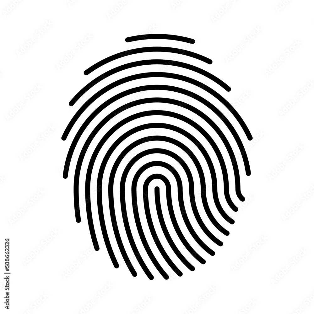 fingerprint icon Signature concept for password encryption. to protect information