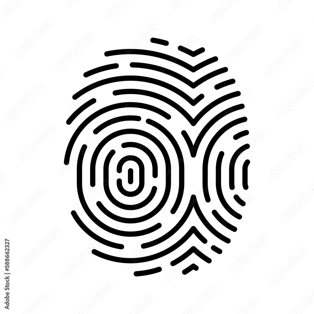 fingerprint icon Signature concept for password encryption. to protect information fingerprint icon Signature concept for password encryption. to protect information