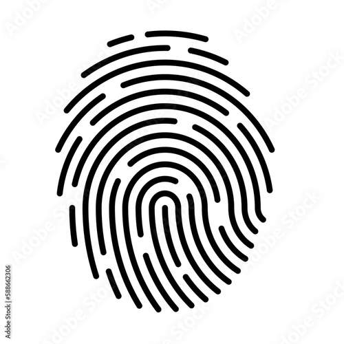 fingerprint icon Signature concept for password encryption. to protect information