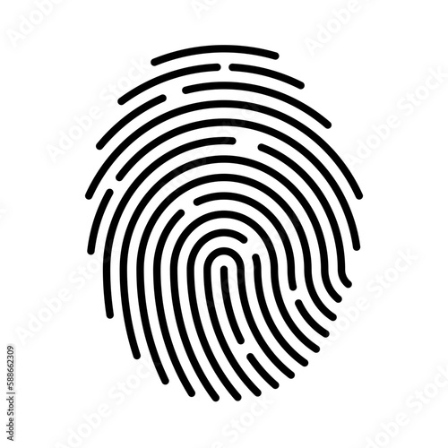 fingerprint icon Signature concept for password encryption. to protect information