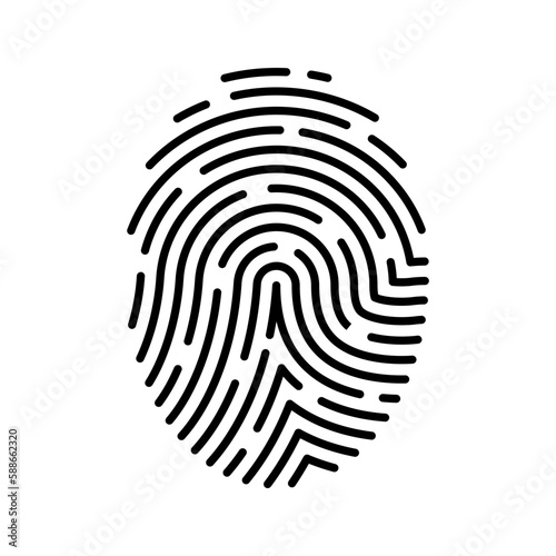 fingerprint icon Signature concept for password encryption. to protect information