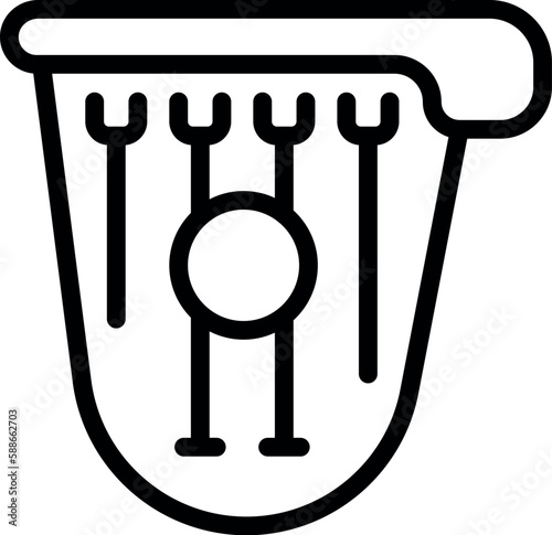 Harp kantele icon outline vector. Retro music. Audio instrument