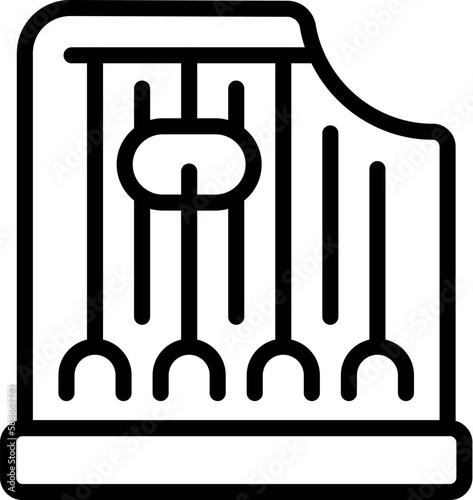Acoustic kantele icon outline vector. Retro music. Culture audio