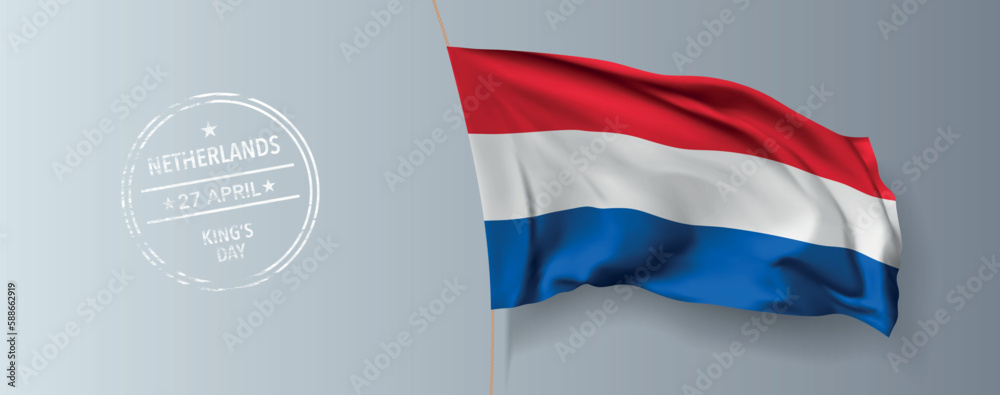 Netherlands king's day greeting card, banner with template text vector illustration Netherlands king's day greeting card, banner with template text vector illustration