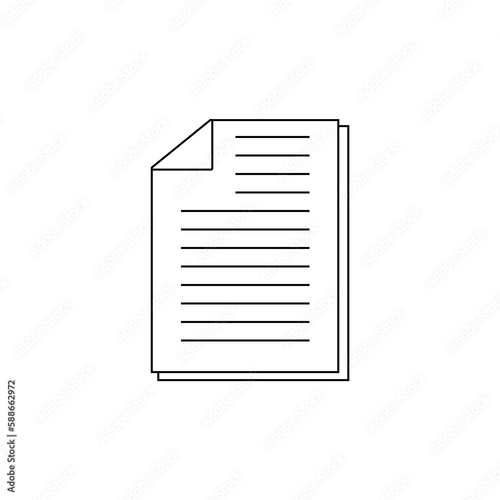 sheet of paper icon flat icon on white background sheet of paper icon flat icon on white background