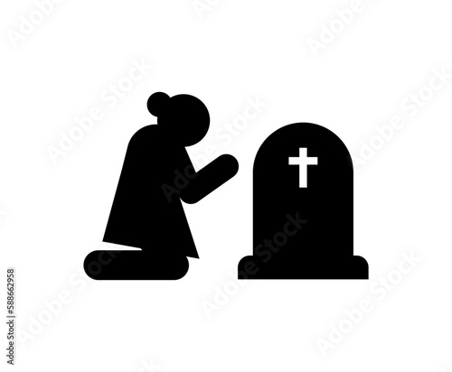 Widow sign icon. concept of sorrow and suffering