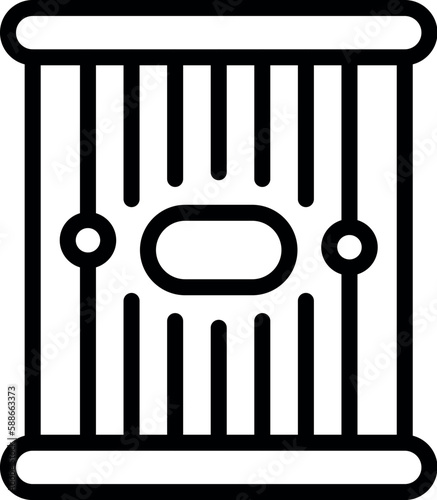 Kantele culture icon outline vector. Retro music. Greek audio