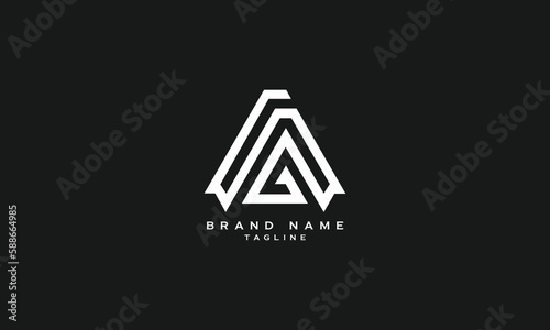 AGQ, AQG, AQ, QA, AG, GA, Abstract initial monogram letter alphabet logo design photo